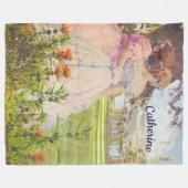 Beste vrienden  meisjes die in de tuin lopen fleece deken (Voorkant (Horizontaal))