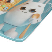 Beste vrienden - melk en granen 3d illustratie snijplank (Hoek)