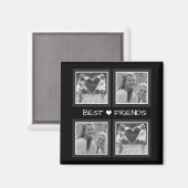 Beste vrienden met Cute Heart Photo Collage Magneet (Voorkant / Achterkant)