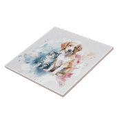 Beste vrienden met honden en katten tegeltje (Zijkant)