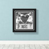 BESTE vrienden met Schattige zwart-wit foto Lijst Canvas Afdruk (Insitu (Houten vloer))
