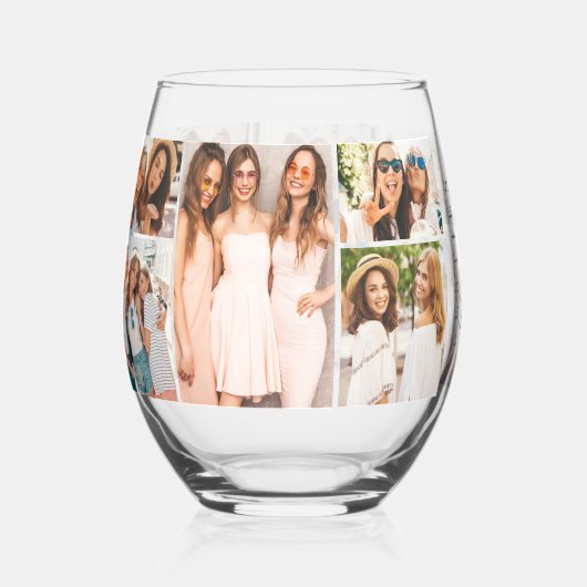 Beste Vrienden Minimalistische BFF Foto Wijnglas Zonder Voet (Achterkant)