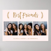 Beste vrienden | Modern Blush 3Photo Grid Poster (Voorkant)