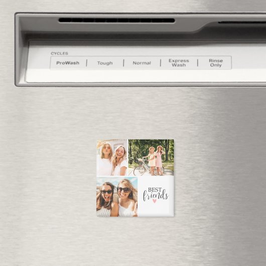 Beste Vrienden Modern Chique BFF Script Foto Magneet (Insitu (Vaatwasser))