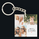 Beste Vrienden Modern Chique BFF Script Foto Sleutelhanger<br><div class="desc">Een beste vrienden foto sleutelhanger met ruimte voor 3 foto's. Personaliseer het met foto's van je besties. Ontworpen voor u door Blackberry Boulevard.</div>