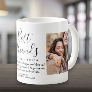 Beste Vrienden Modern Elegant Script Citaat 2 Foto Koffiemok