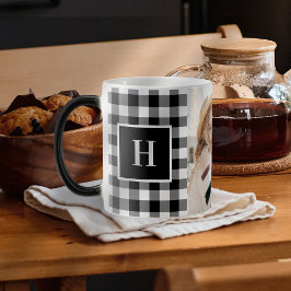 Beste Vrienden Modern Monogram Foto Aandenken Mok