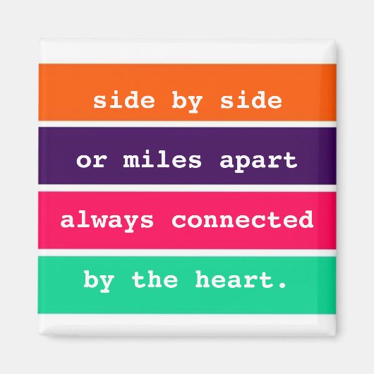 Beste vrienden naast elkaar of Miles Apart Quote Magneet (Voorkant)