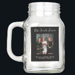 Beste vrienden namen foto zwart wit mason jar<br><div class="desc">Een cadeau voor je beste vriend(en) voor een verjaardagsfeestje,  een Vrijgezellenfeest,  Kerstmis of een speciale gebeurtenis. Witte tekst: Beste vrienden Forever,  geschreven met een trendy hand lettered stijlmanuscript. Pas uw eigen foto en naam (namen) aan en gebruik deze als een zwarte kleur op de achtergrond.</div>