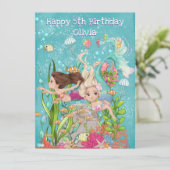 Beste vrienden onder het Zee Mermaids Happy Birthd (Staand voorkant)