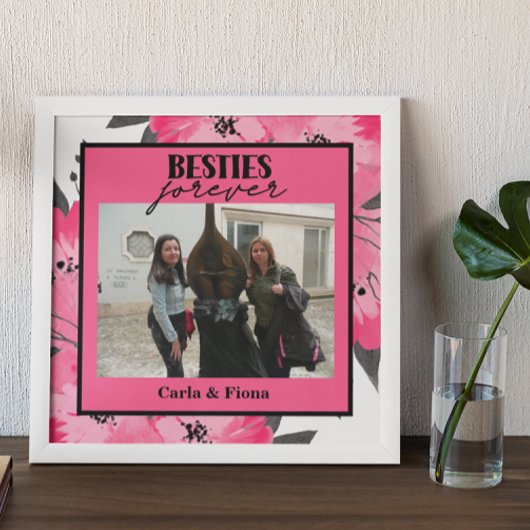 Beste vrienden One Photo Gift Pink Poster