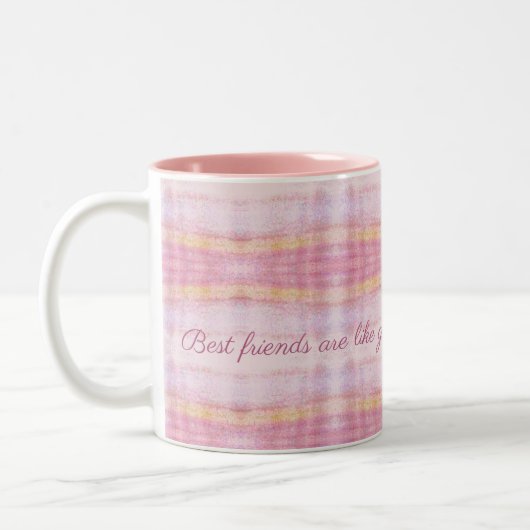 Beste Vrienden Ontwerper Roze Plaid Mok (Links)