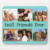 Beste vrienden ooit 6 Foto Collage Green Black Muismat (Voorkant)