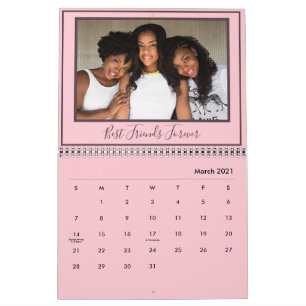 Beste vrienden ooit aangepaste roze moderne foto kalender