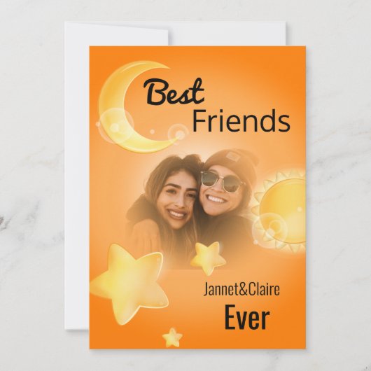 Beste vrienden ooit foto maanzon feestdagenkaart (Voorkant)