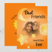 Beste vrienden ooit foto maanzon feestdagenkaart (Voorkant / Achterkant)