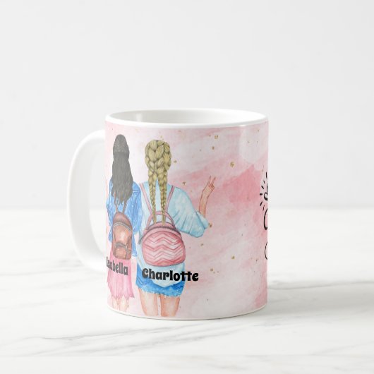 Beste vrienden op maat koffiemok (Voorkant links)