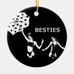 Beste vrienden op straat keramisch ornament