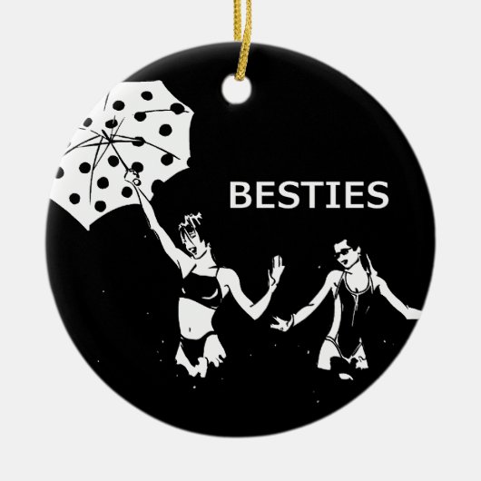 Beste vrienden op straat keramisch ornament (Voorkant)
