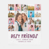 Beste vrienden paars 15 foto modern minimaal fleece deken (Voorkant)