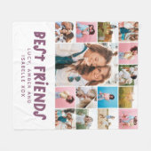 Beste vrienden paars 15 foto modern minimaal fleece deken (Voorkant (Horizontaal))