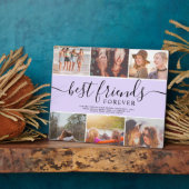 Beste vrienden paars script 6 foto collage grid fotoplaat (Zijkant)