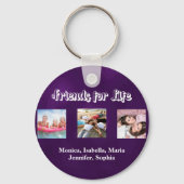 Beste vrienden paarse witte script foto's sleutelhanger (Voorkant)
