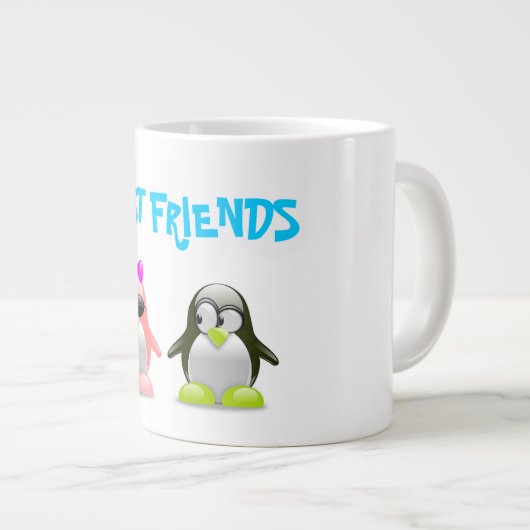 "BESTE VRIENDEN" PENGUINES GROTE KOFFIEKOP (Voorkant rechts)