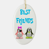 "BESTE VRIENDEN" PENGUINES KERAMISCH ORNAMENT (Rechts)