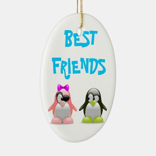"BESTE VRIENDEN" PENGUINES KERAMISCH ORNAMENT (Rechts)