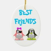 "BESTE VRIENDEN" PENGUINES KERAMISCH ORNAMENT (Voorkant)