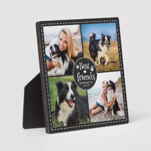Beste vrienden Persoon en Hond 4 Foto Collage Fotoplaat