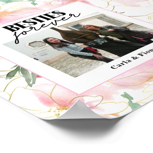 Beste vrienden PHOTO Gift Pink Poster (Hoek)