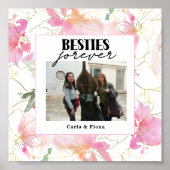 Beste vrienden PHOTO Gift Pink Poster (Voorkant)