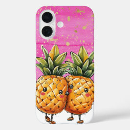 Beste vrienden Pineapple Kawaii Pineapple Pink iPhone 16 Hoesje