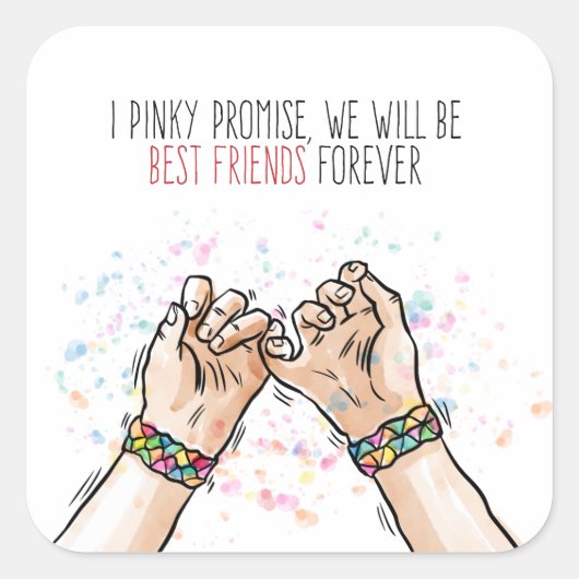 Beste vrienden Pinky Promise Sticker Seal (Voorkant)