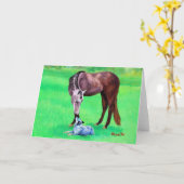 Beste vrienden Quarter Horse Dog Blank Kaart (Gele Bloem)
