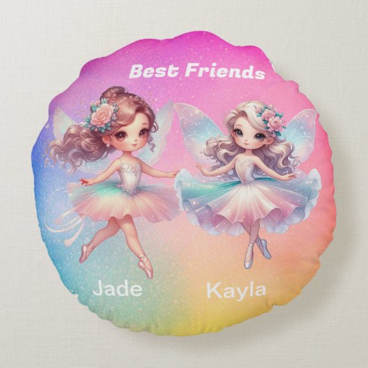 Beste Vrienden Rond Kussen (Achterkant)