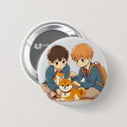 Beste vrienden ronde button 5,7 cm (Voorkant /achterkant)