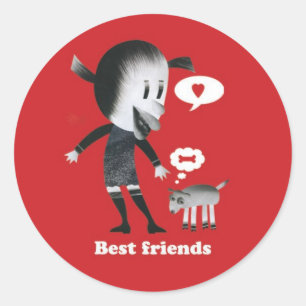 Beste vrienden ronde sticker