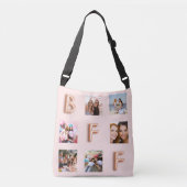 Beste Vrienden roos gouden blos foto collage Crossbody Tas (Voorkant)