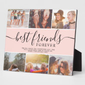 Beste vrienden roze coole script 6 foto collage gr fotoplaat (Zijkant)