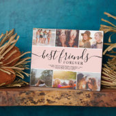 Beste vrienden roze coole script 6 foto collage gr fotoplaat (Zijkant)
