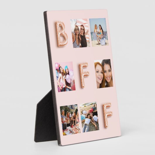 Beste vrienden roze gouden blush roze fotocollage fotoplaat (Zijkant)