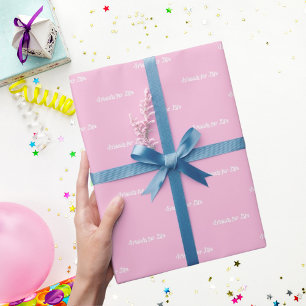 Beste vrienden roze pastel wit script cadeaupapier