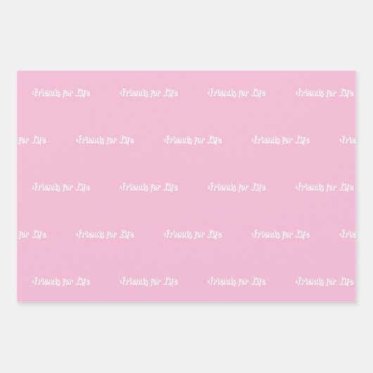 Beste vrienden roze pastel wit script inpakpapier vel (Voorkant 2)