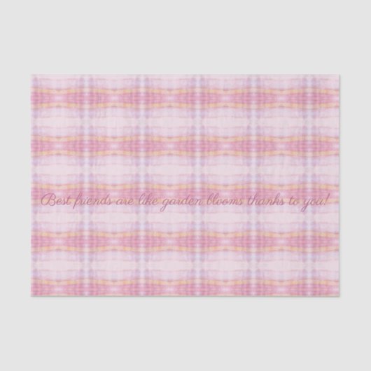 Beste Vrienden  Roze Plaid Tissue Papier (Voorkant)