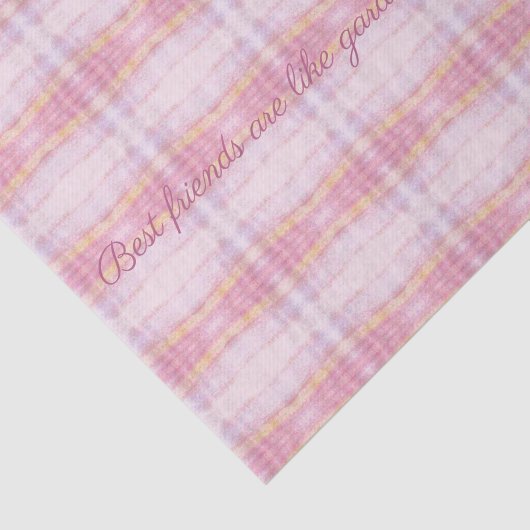 Beste Vrienden  Roze Plaid Tissue Papier (Detail)