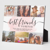 Beste vrienden roze pushslag 6 foto collage grid fotoplaat (Zijkant)