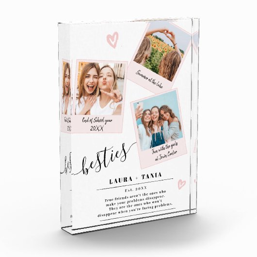 Beste vrienden Script 3 foto's Booth Collage Grid (Links)